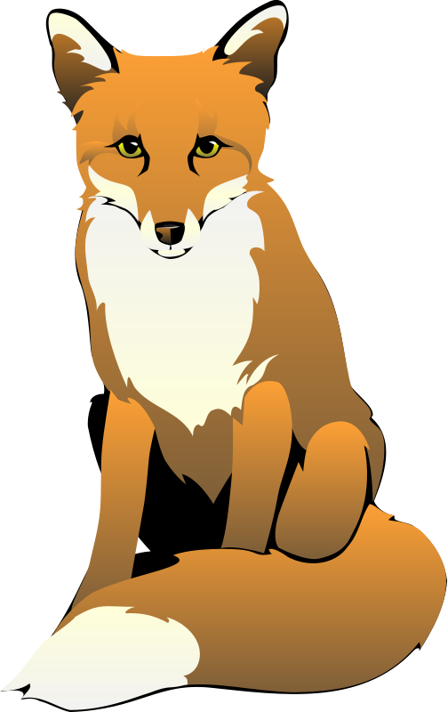 Cute Fox Vector Png Transparent Image (black, chocolate, beige)