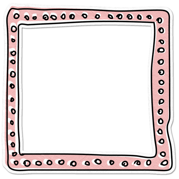 Cute Frame Png File (black, pink, white)