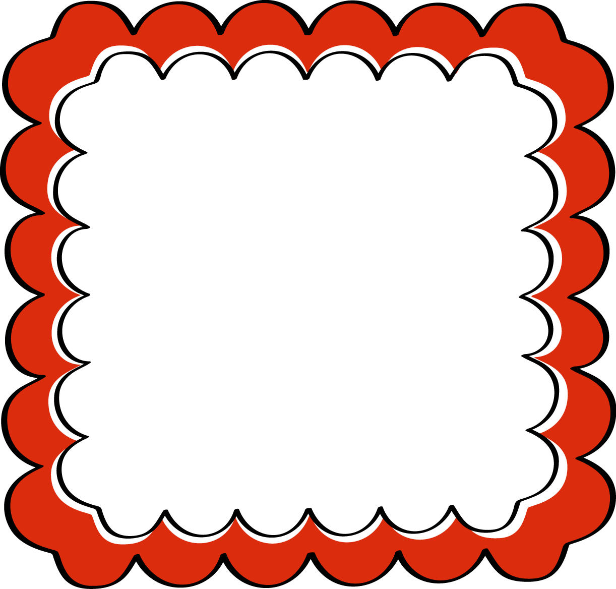 Cute Frame Transparent Png (black, white, red)