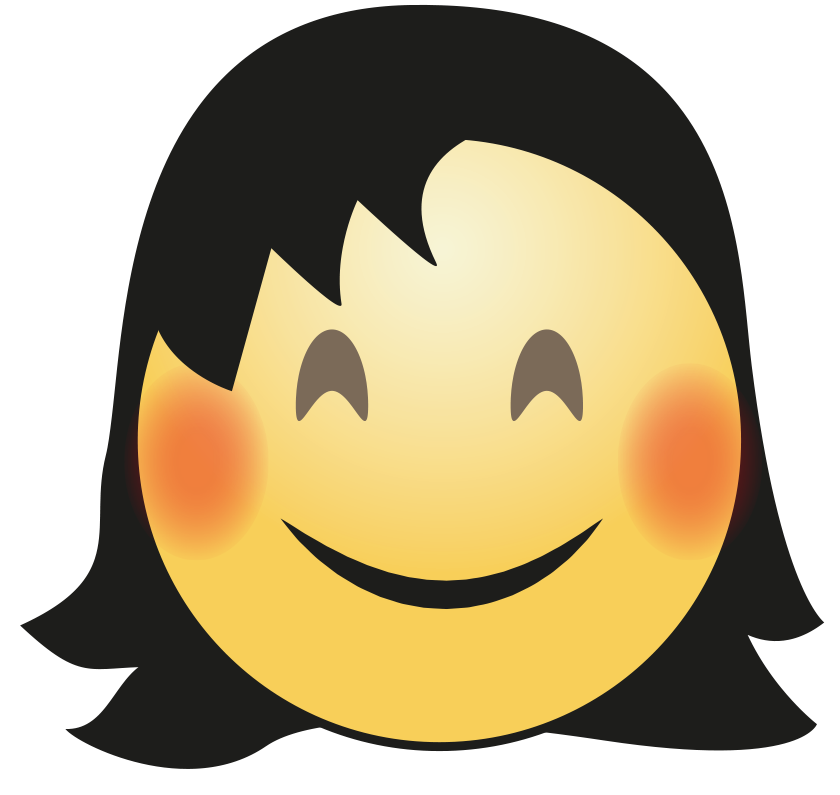 Cute Hair Girl Emoji Png Image (pink, gray, salmon, chocolate, black)