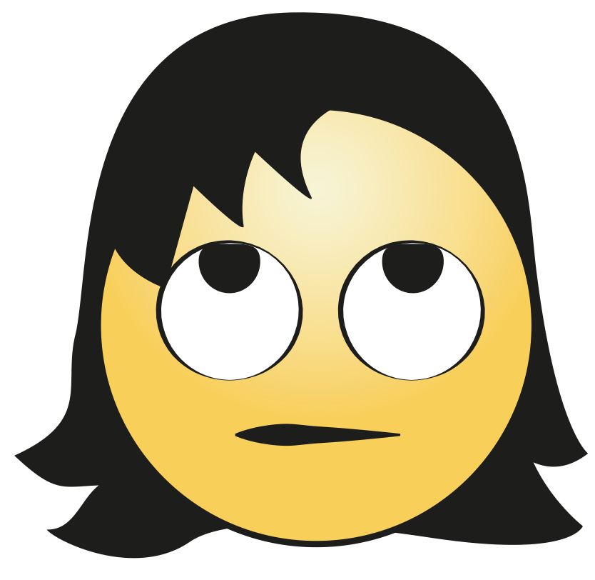 Cute Hair Girl Emoji Transparent Png (salmon, black, white)