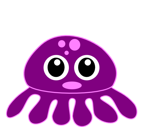 Cute Octopus Png Transparent Image (purple, white, violet, black)