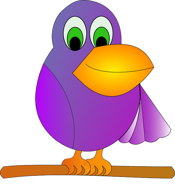 Cute Parrot Transparent Png (white, purple, black)