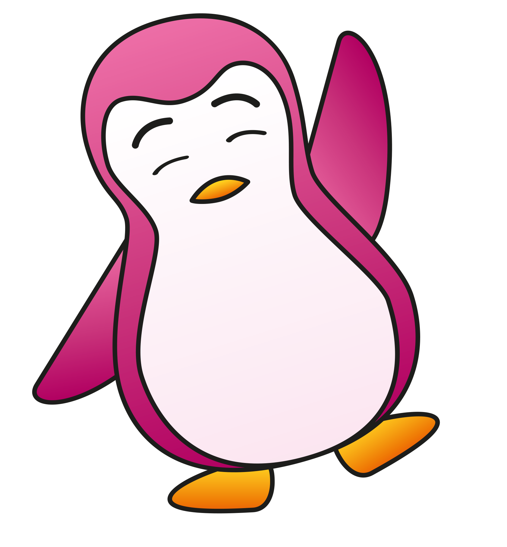 Cute Penguin Png Pic (white, lavender, black)