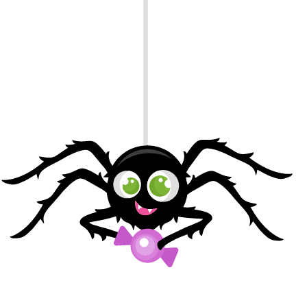 Cute Spider Transparent Background (lavender, black, white)