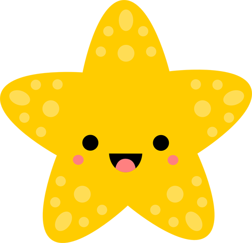 Cute Starfish Png Free Download (black, white, gold)