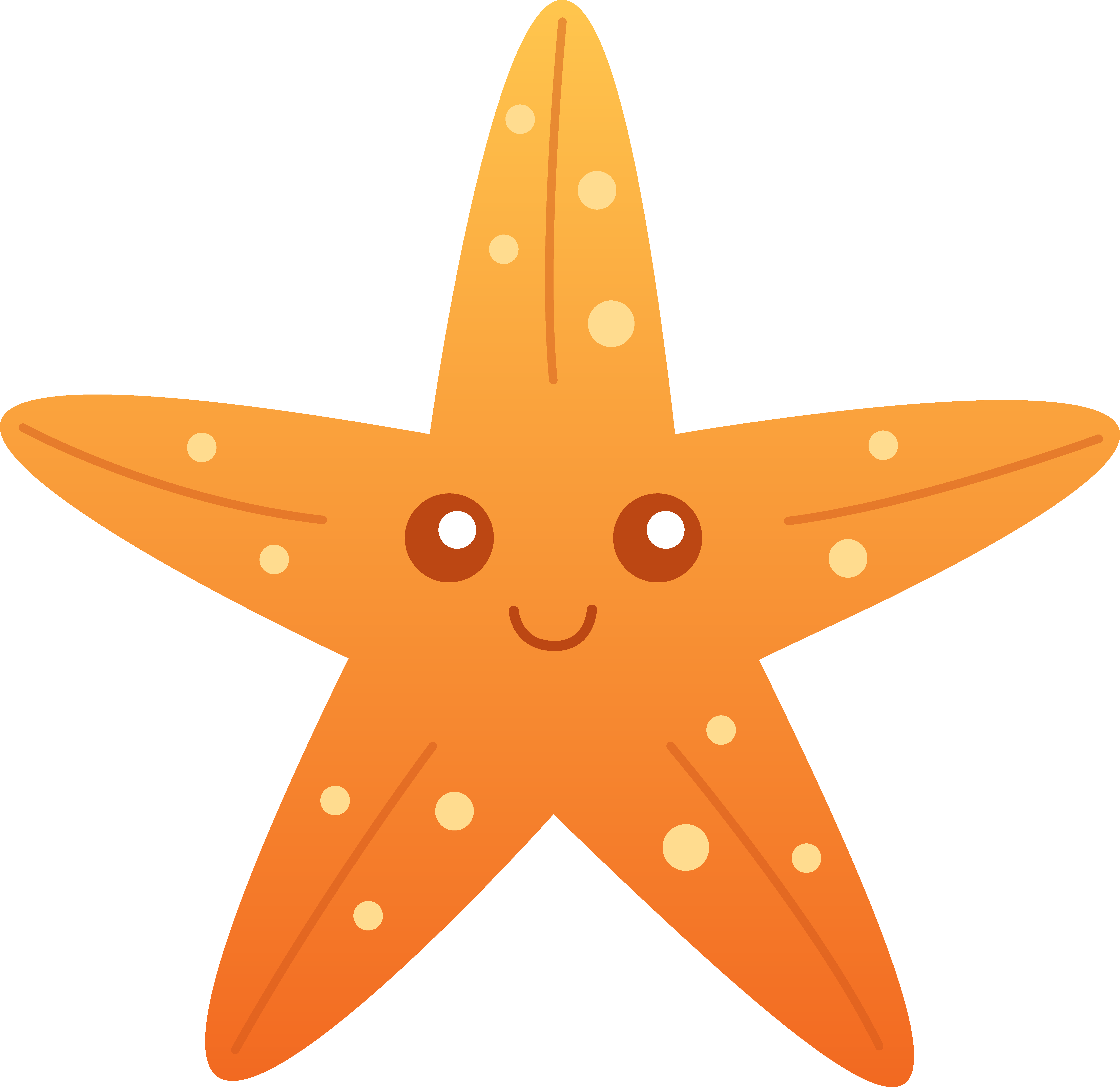 Cute Starfish Png Transparent Picture (orange, white)