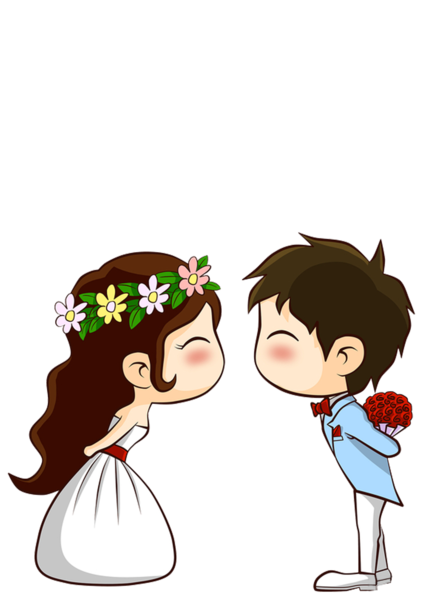 Cute Wedding Couple Cartoon Png Hd Isolated (lavender, beige, black, white)