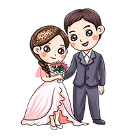 Cute Wedding Couple Cartoon Png Isolated Hd (lavender, black, white, beige, salmon)