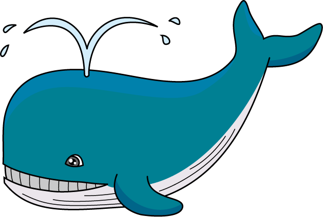 Cute Whale Png Transparent Image (white, teal)