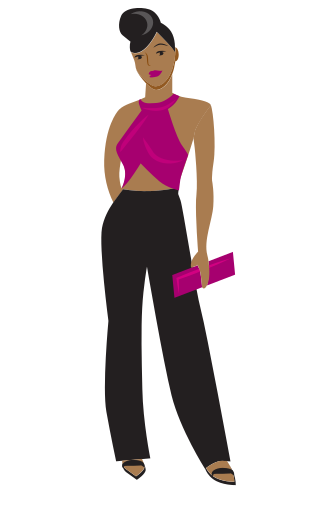 Cute Black Girl Party Avatar Woman Wallet Nice Pants Top Lady Feminine Person People Icon Free Png Icon Download (purple, gray, black)