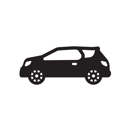 Automobile Car Hatch Hatchback Side Vehicle View Free Transparent Png Icon Download (black)