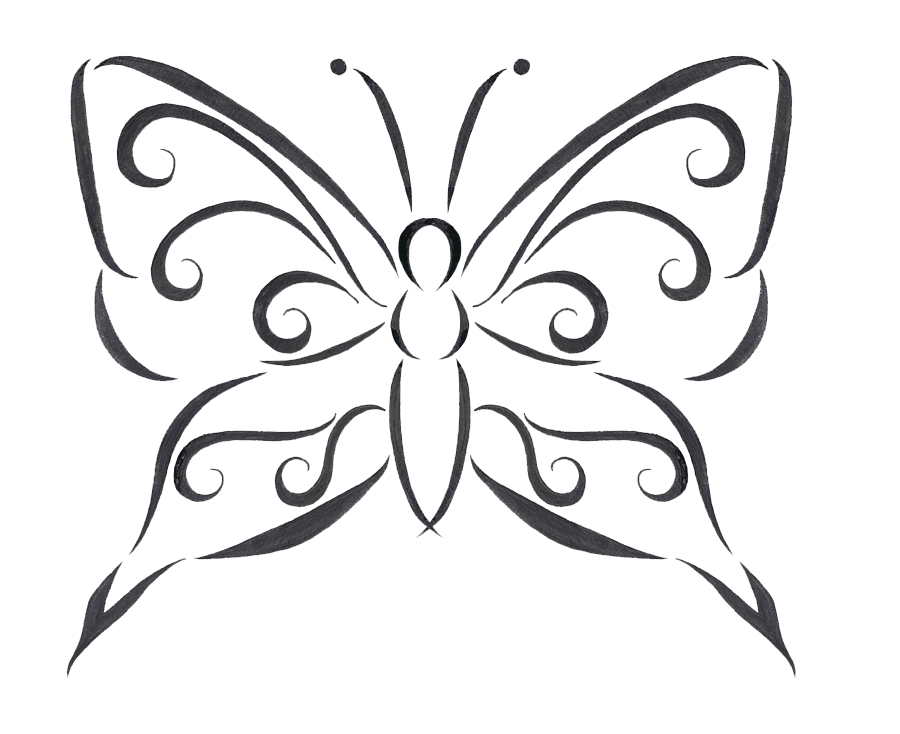 Butterfly Tattoo Png Cutout (lavender, white)