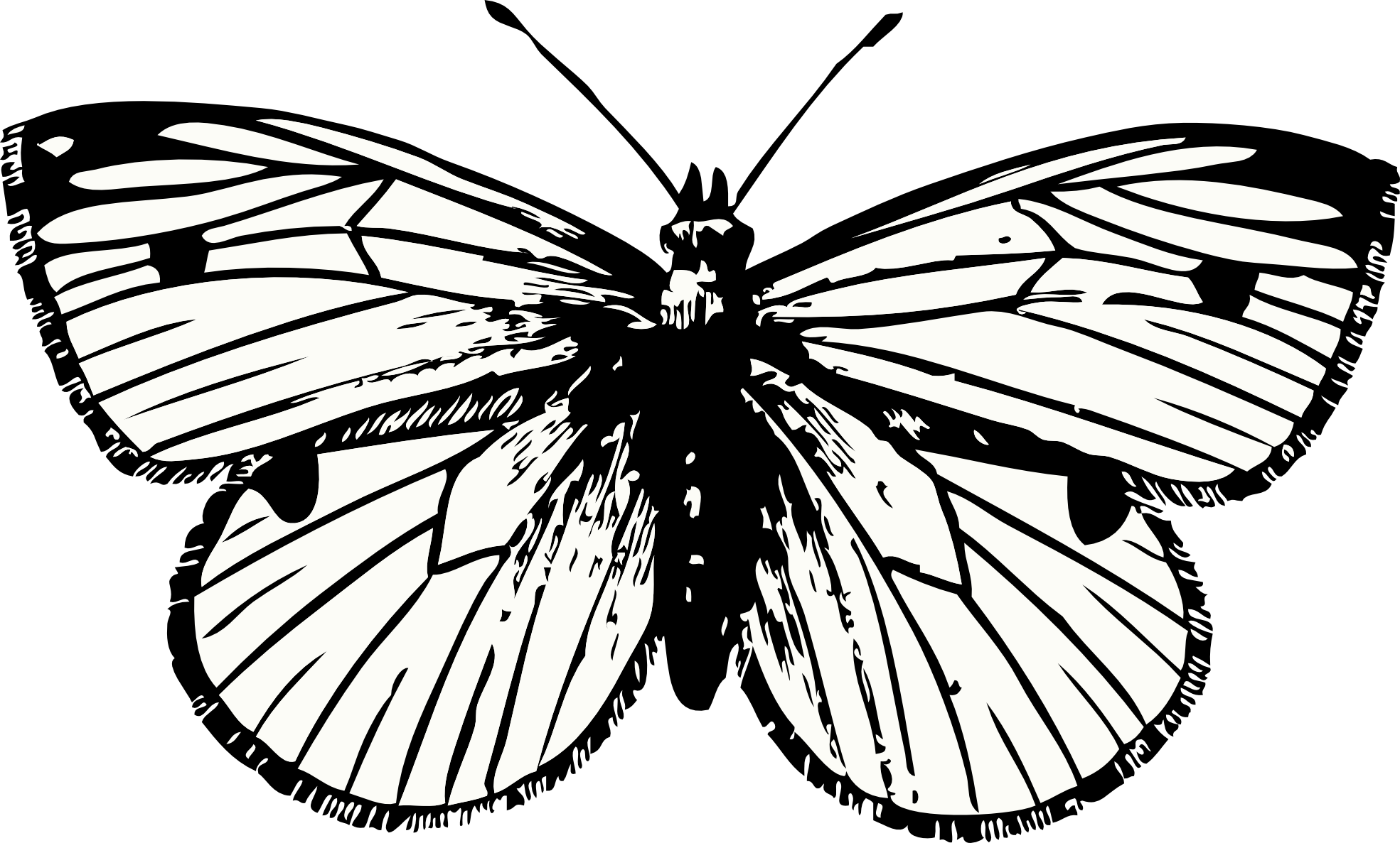 Butterfly Tattoo Png (black, white)