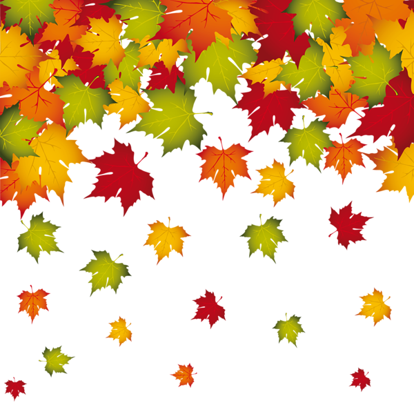 Autumn Leaves Transparent Background (black, maroon, orange)