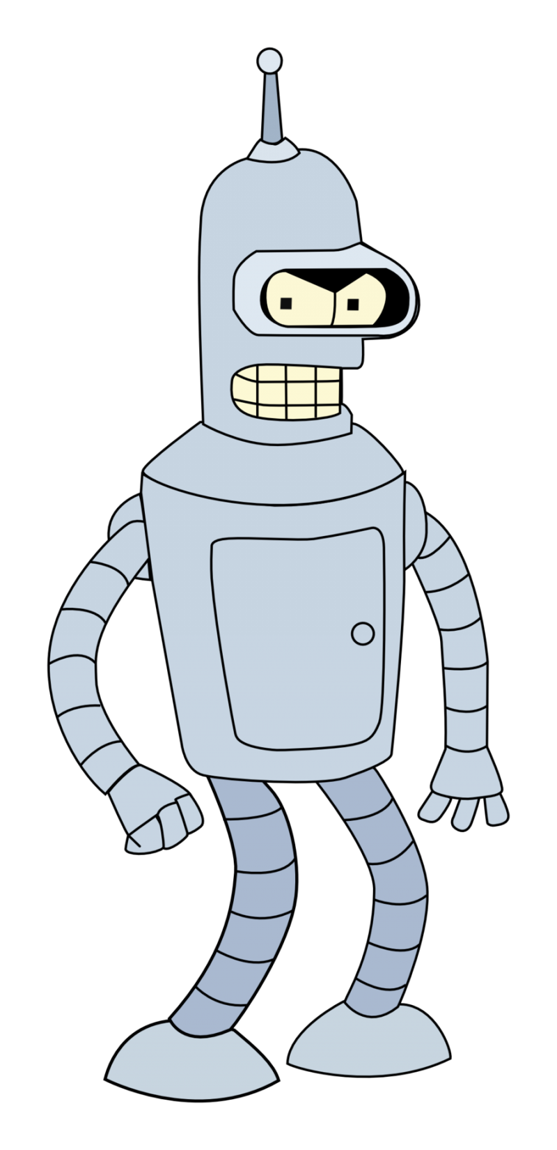 Futurama Bender Cartoon Transparent Png (black, silver, lavender)