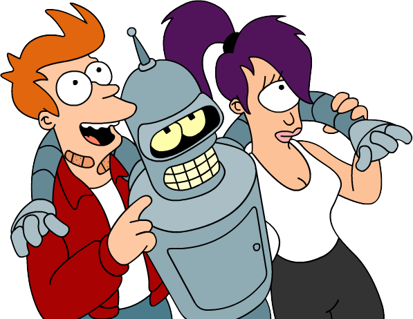 Futurama Character (indigo, maroon, white, black, silver)