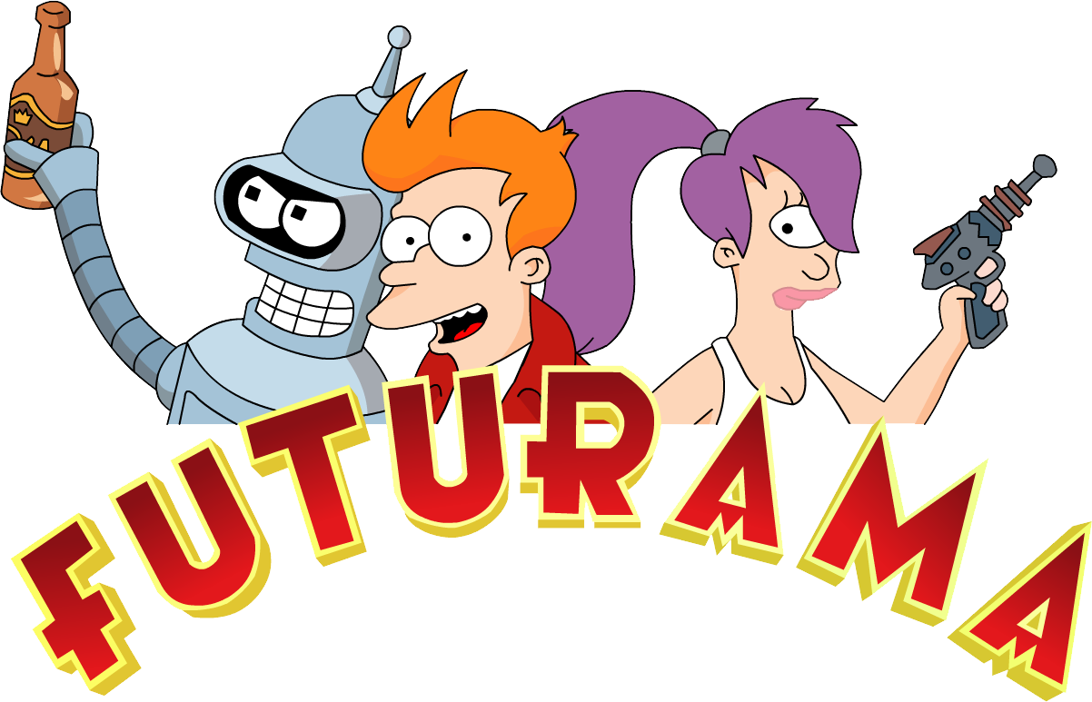 Futurama Logo (gray, orange, white, black, pink)