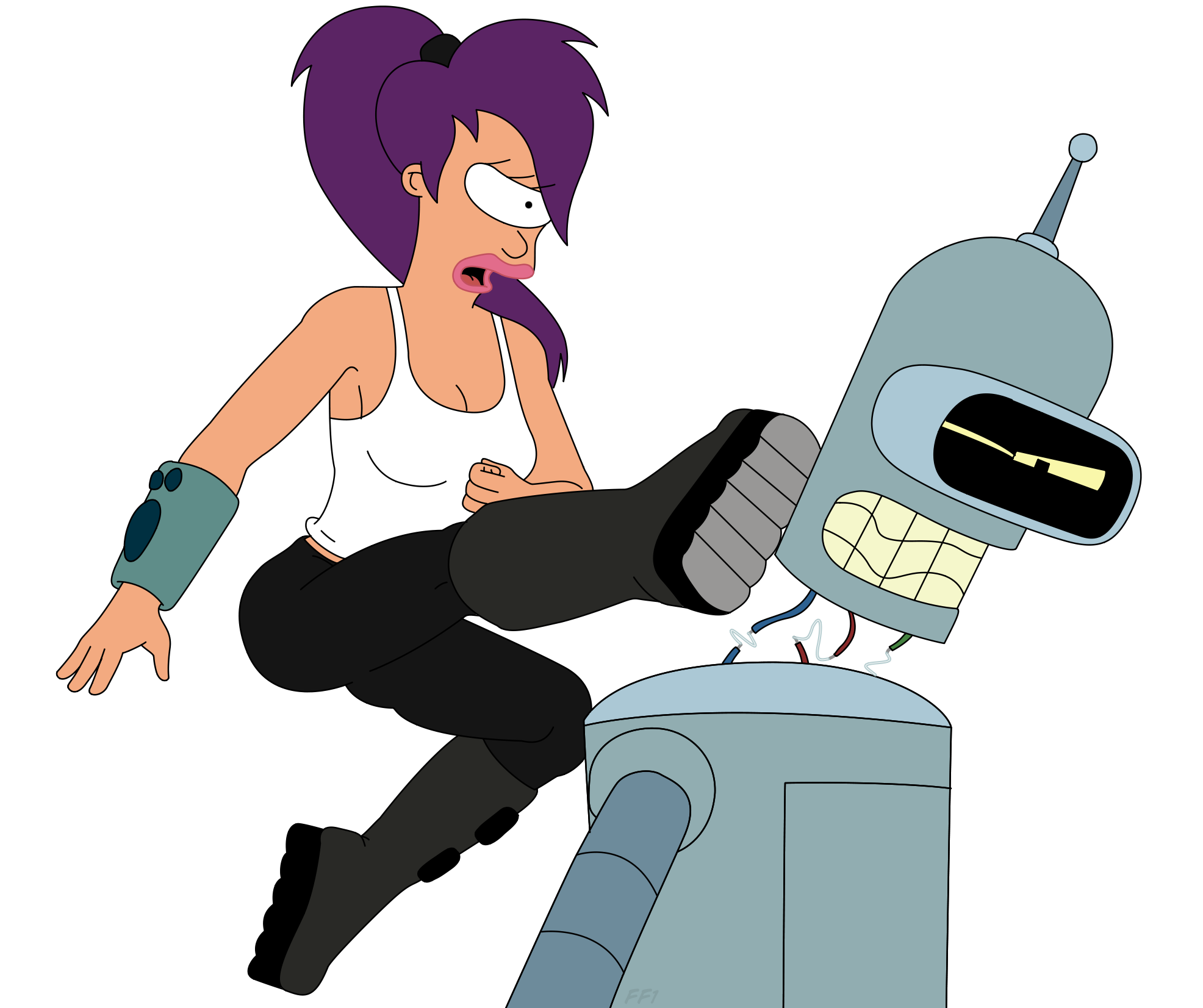 Futurama Png Clipart (indigo, white, black, silver, salmon)