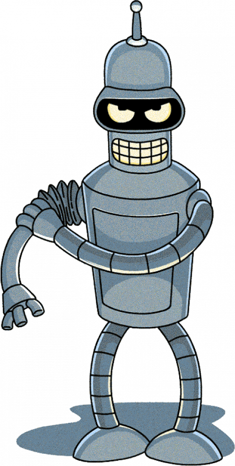 Futurama Robot Png Image (black, gray, silver)