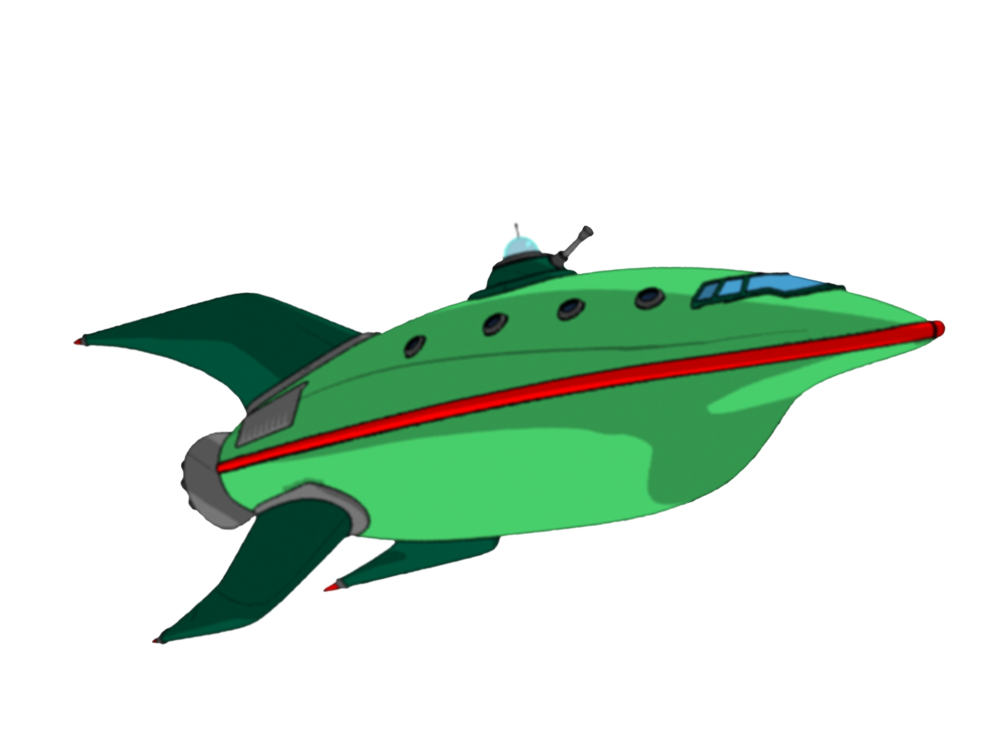 Futurama Spaceship Png Images (black, teal, gray)