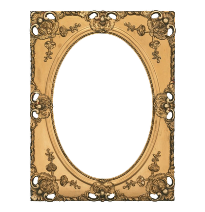 Luxury Golden Frame Png Image (black, salmon)