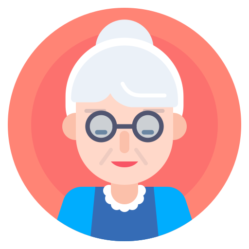 Avatar Elderly Grandma Nanny Free Nobackground Png Icon Download (greenish blue, salmon, black, lavender, pink)