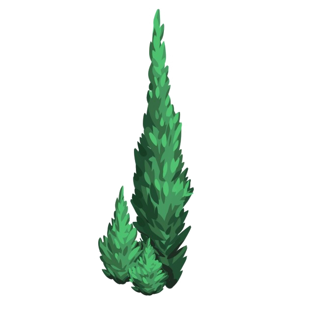 Evergreen Tree Png Pic (green, gray, white)