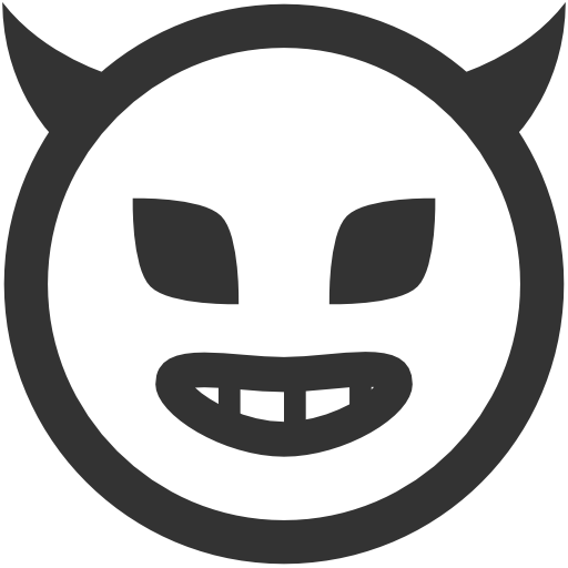 Evil Transparent Background (black, white)