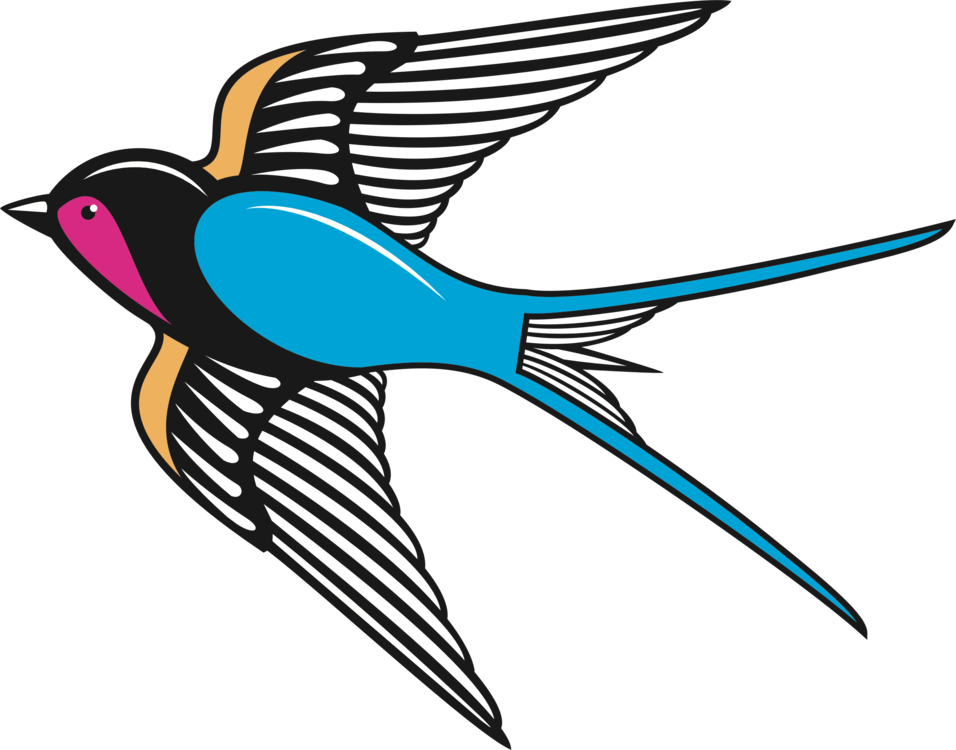 Swallow Png File (teal, black)