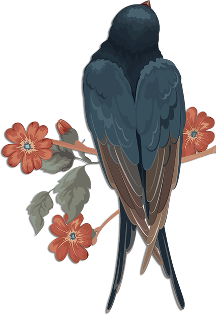 Swallow Png (teal, indigo, black)