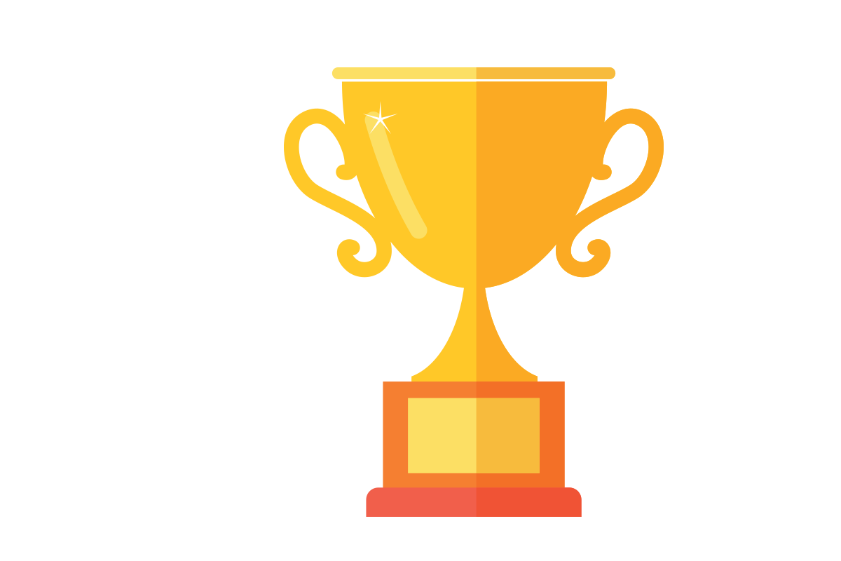 Award Cup Transparent Png (white, black, gold, salmon, orange)