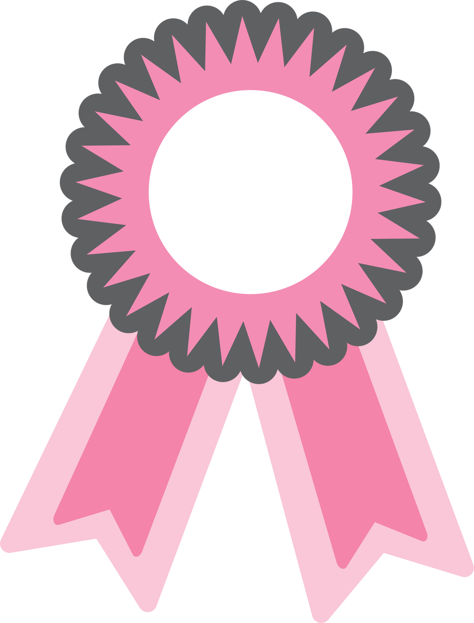 Award Ribbon Transparent Background (white, black, plum, salmon, gray)