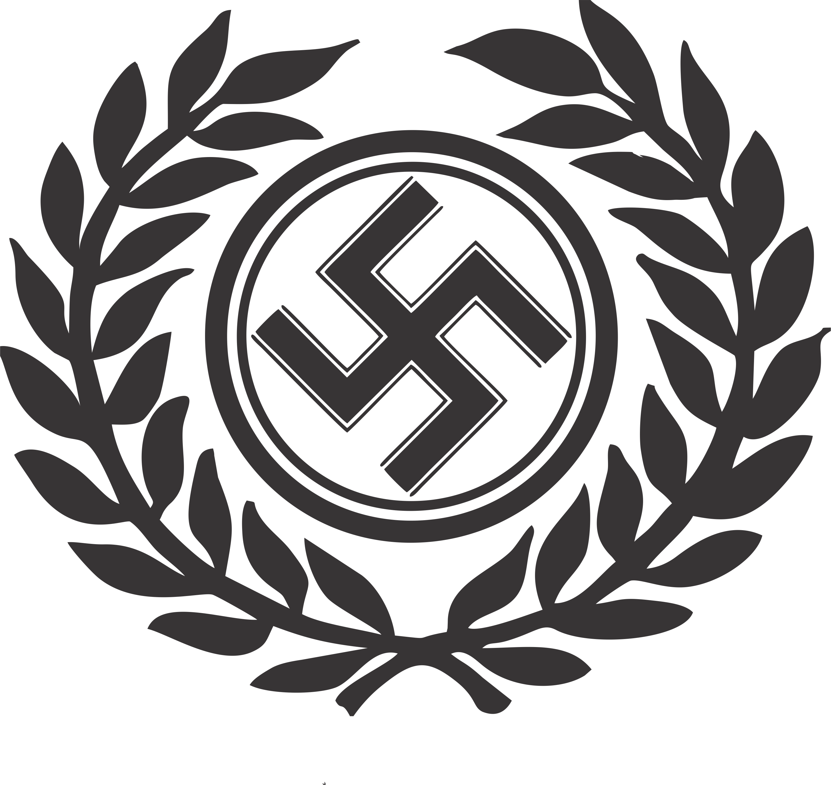 Swastika No Background (black, white)