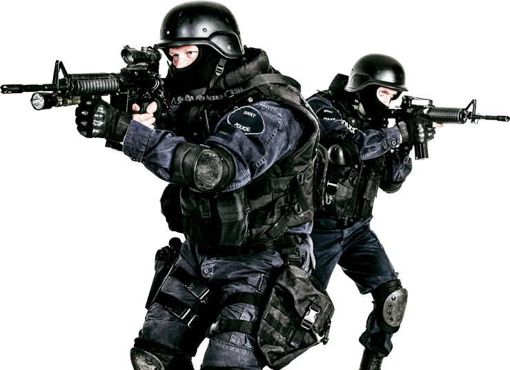 Swat Police Png Cutout (black, white)