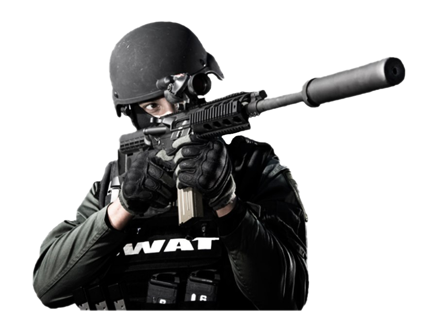 Swat Team Png Image (black, white)