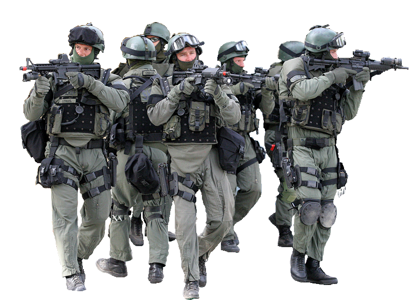 Swat Team Png Pic (black, white)