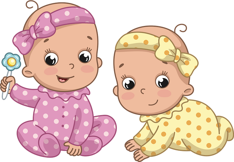 Twin Babies Png Transparent Image (plum, gray, pink, beige)