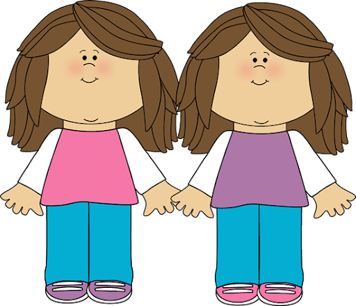 Twin Sister Transparent Background (gray, pink, salmon, white, greenish blue)