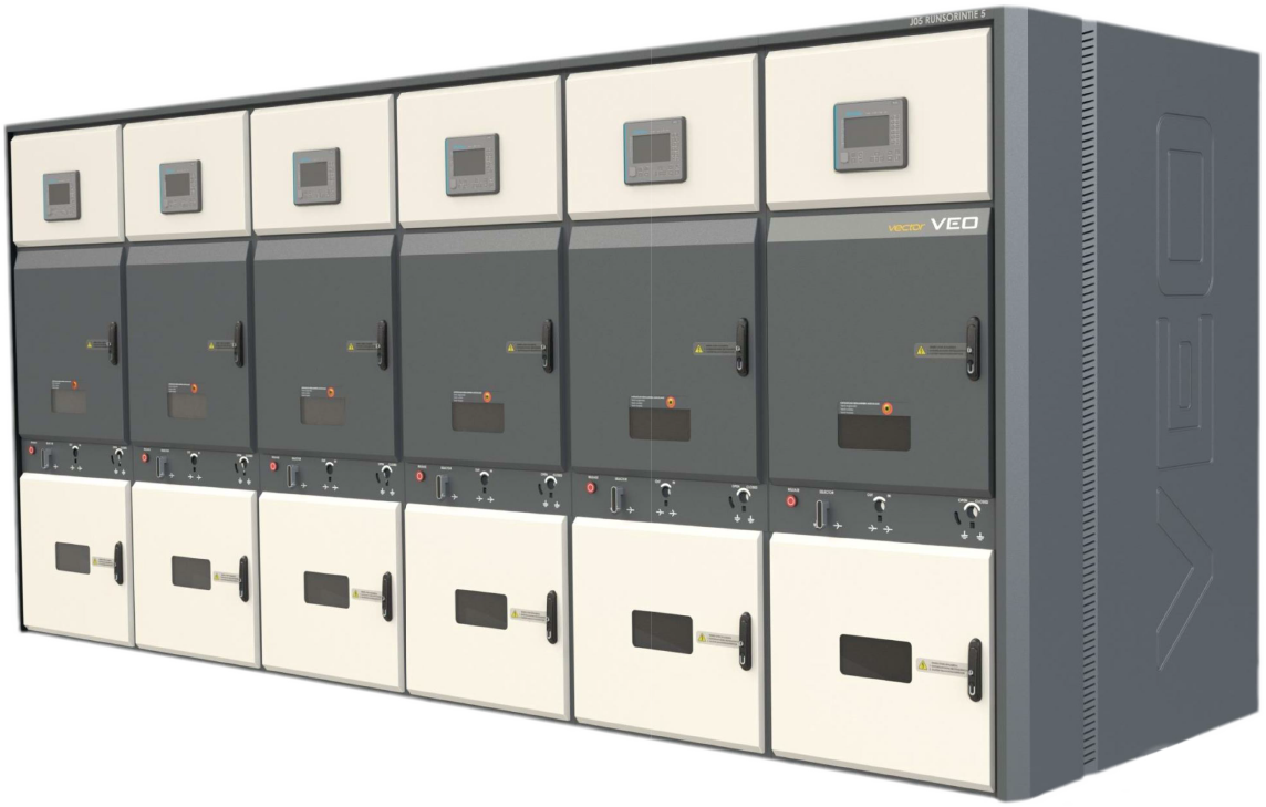 Switchgear (beige, gray, white)