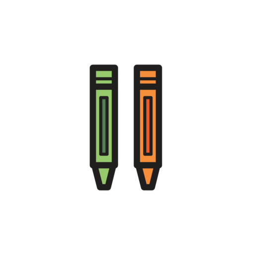 Two Pencils Free Png Icon (black)