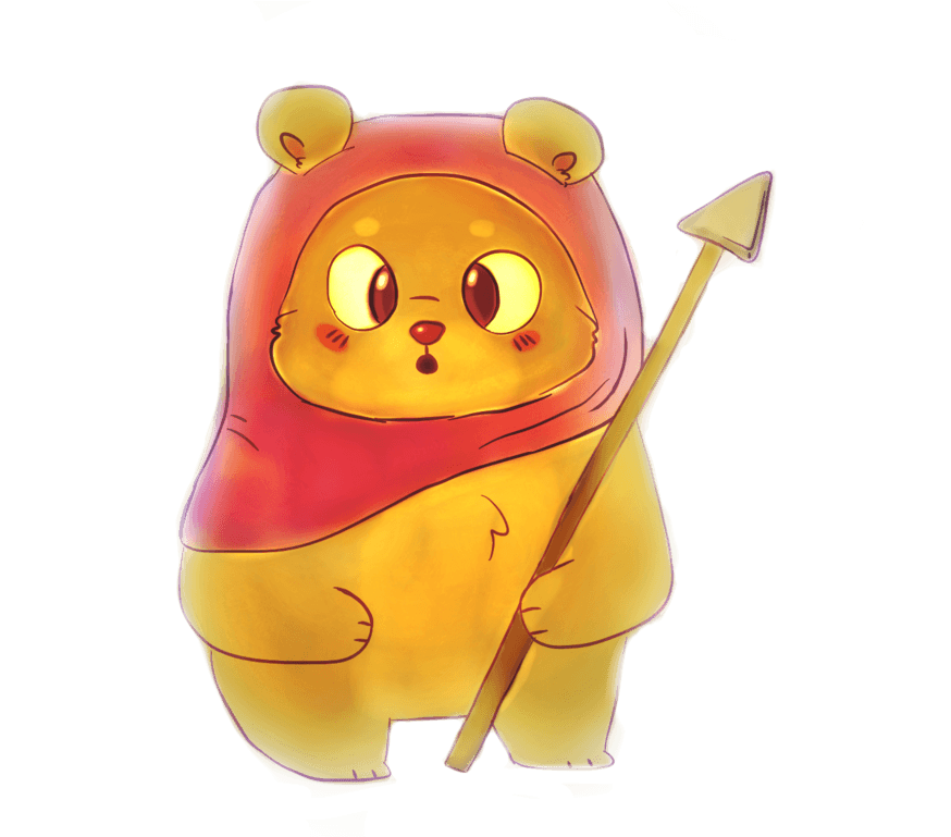 Ewok Png Hd (black, orange, white)