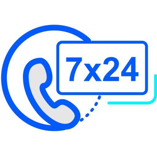 7X24H Free Png Icon Download (blue, white, lavender, black)