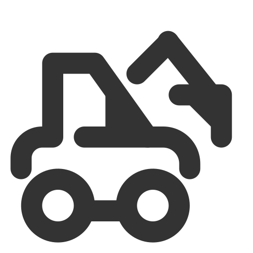 Excavator Construction Machinery Icon Free Png Icon Download (black)