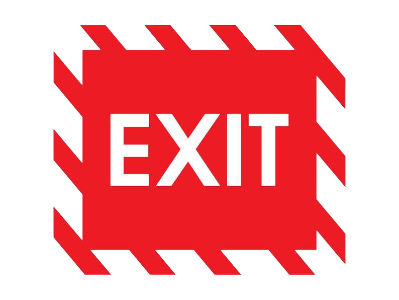 Exit Png Background Image (red, white)