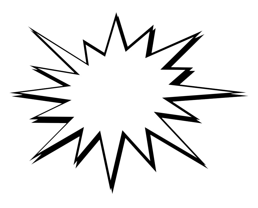 Explosion Boom Png Clipart (black, white, silver)