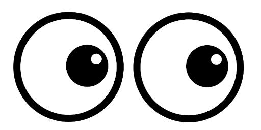 Expression Cartoon Eyes Png Background Image (black, white, gray)