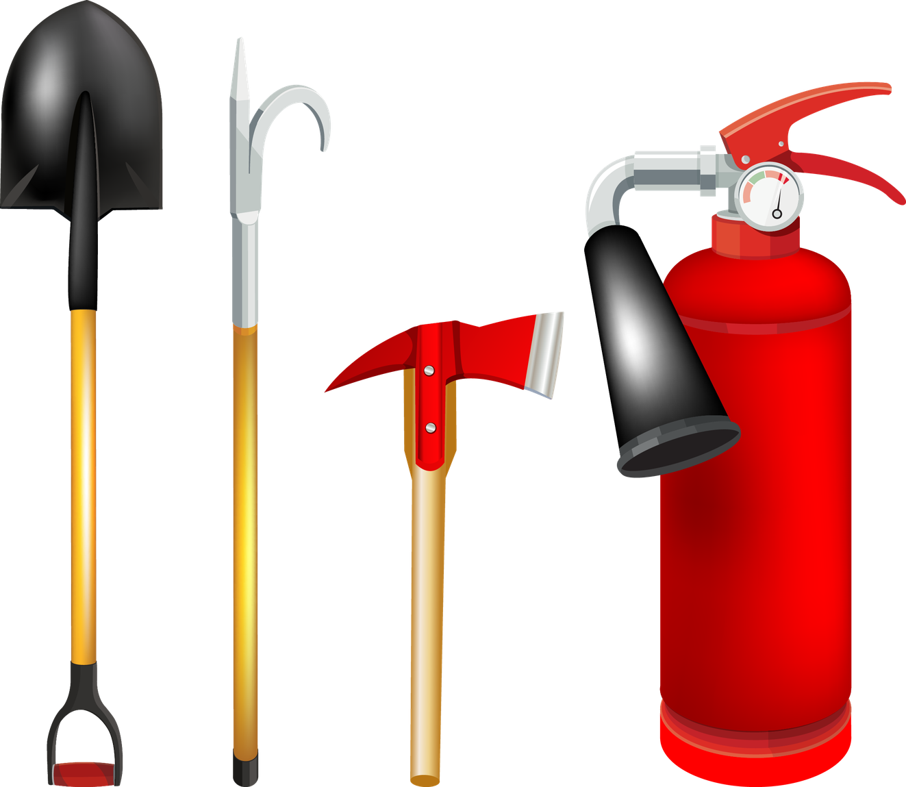 Extinguisher Transparent Isolated Images Png (black, red)