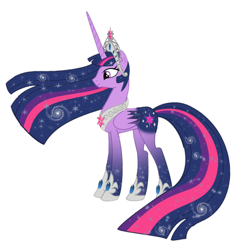 My Little Pony Alicorn Transparent Background (black, salmon, plum, indigo)