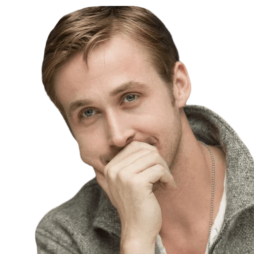 Ryan Gosling Png File (gray, salmon)